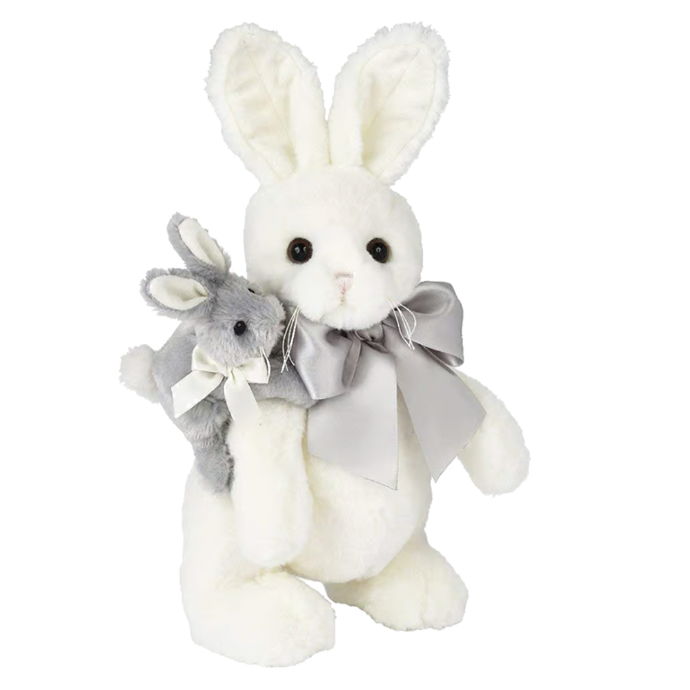 White and gray bunny rabbit stuffed animal ready to be sent as a care package. send a PRAYER : sendaprayernow.com White and gray bunny rabbit stuffed animal ready to be sent as a care package. send a PRAYER : sendaprayernow.com