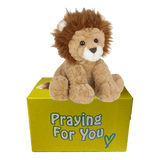 brown lion sitting on yellow box : send a prayer brown lion sitting on yellow box : send a prayer