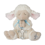 Obi serenity lamb stuffed animal with a blue ribbon and cross wrapped around his praying hands ready to be sent as a care package. send a PRAYER : sendaprayernow.com Obi serenity lamb stuffed animal with a blue ribbon and cross wrapped around his praying hands ready to be sent as a care package. send a PRAYER : sendaprayernow.com