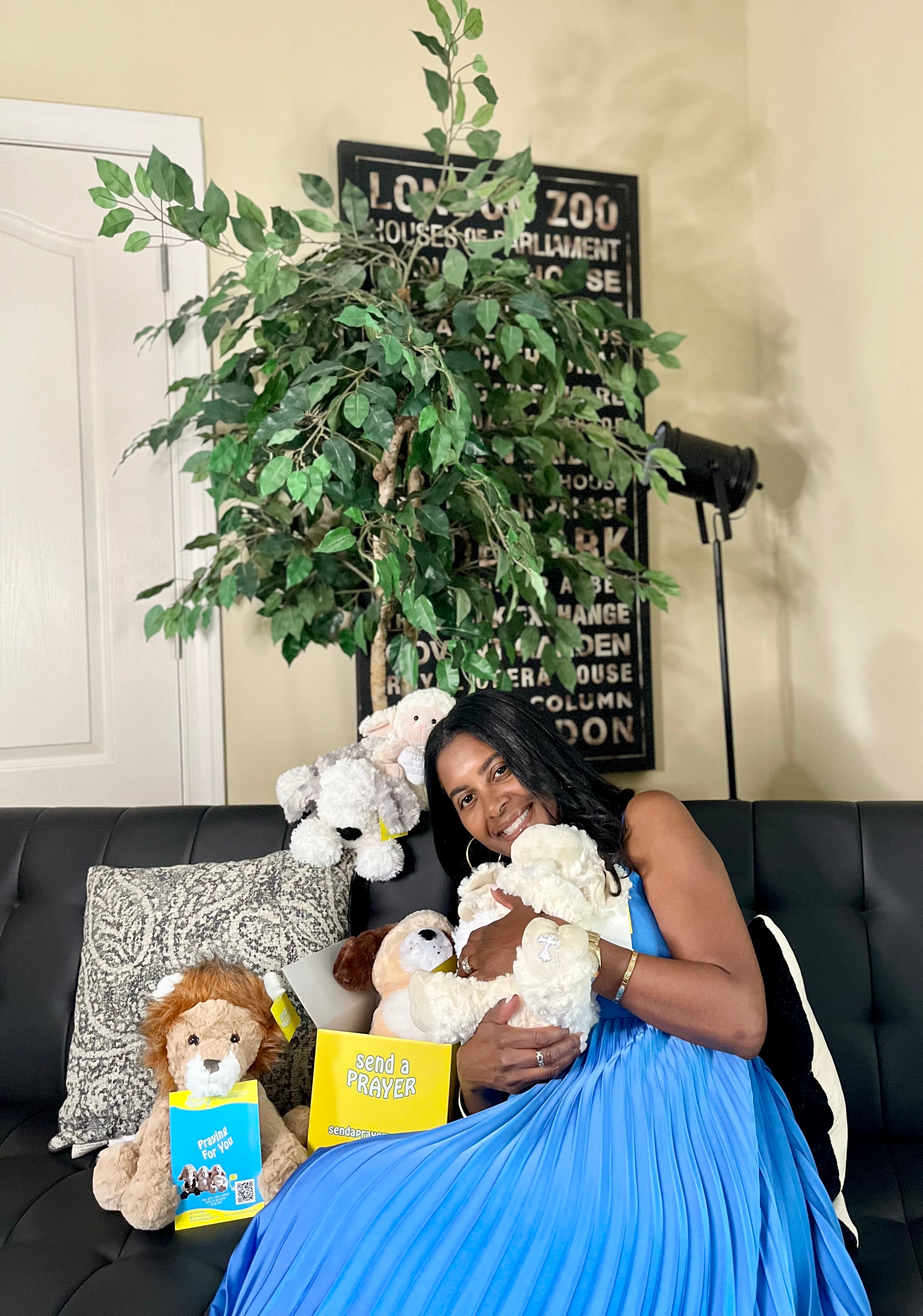 send a PRAYER founder, stuffed animal care packages, ganz, bearington collection, sendaprayernow.com