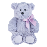 purple bear with matching ribbon tied in a bow - send a prayer - send a plushie